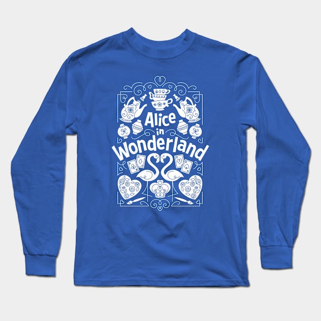 Alice in Wonderland Long Sleeve T-Shirt by curtrjensen